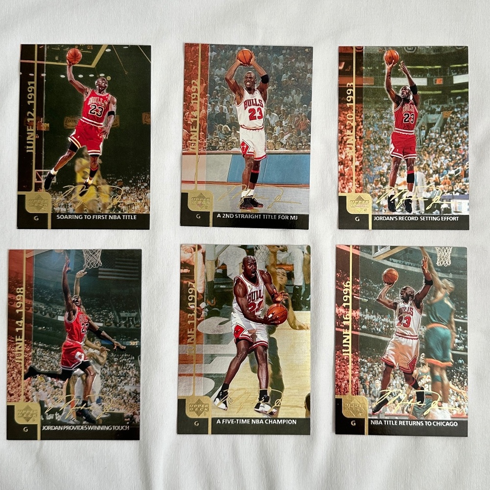 Michael Jordan Oversized 6-Card Set | 1990s Upper Deck Gatorade | RARE VINTAGE!